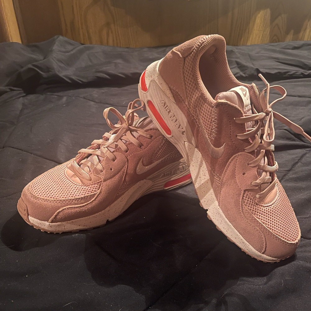 Nike Pink and White Retro-Inspired Sneakers